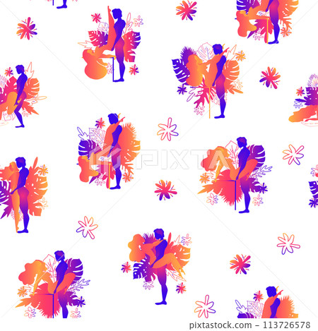 Kama Sutra, seamless pattern, design, poster, fabric. Kamasutra, sketchy poses for making love. Set. Kama Sutra, seamless pattern, design, poster, fabric. Kamasutra, sketchy poses for making love. Set. 113726578