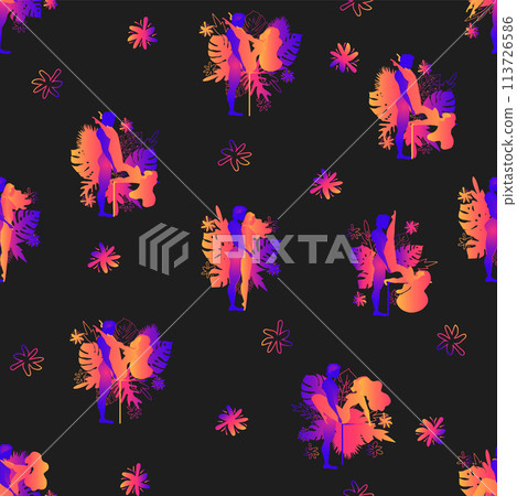 Kama Sutra, seamless pattern, design, poster, fabric. Kamasutra, sketchy poses for making love. Set. 113726586