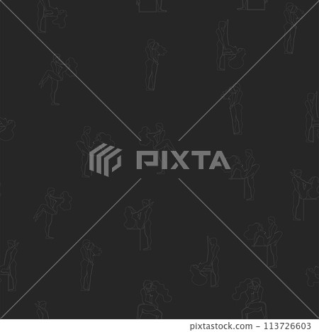 Kama Sutra, seamless pattern, design, poster, fabric. Kamasutra, sketchy poses for making love. Set. Kama Sutra, seamless pattern, design, poster, fabric. Kamasutra, sketchy poses for making love. Set. 113726603