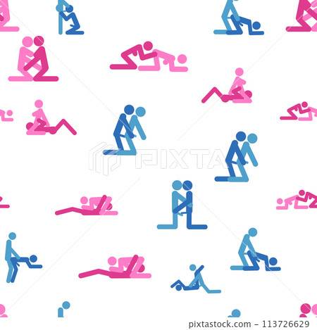 Kama Sutra, seamless pattern, design, poster, fabric. Kamasutra, sketchy poses for making love. Set. 113726629