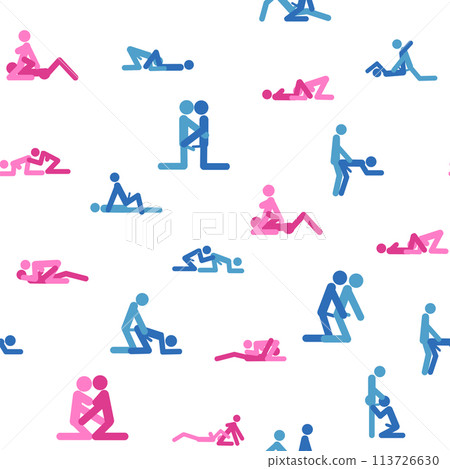 Kama Sutra, seamless pattern, design, poster, fabric. Kamasutra, sketchy poses for making love. Set. 113726630