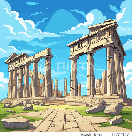 Ancient Greek Background Cartoon