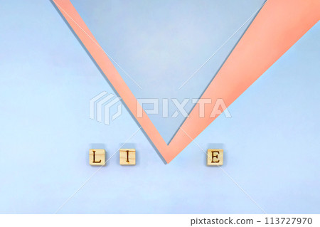 A light purple background with a large V-shaped block for LIVE at the bottom A light purple background with a large V-shaped block for LIVE at the bottom 113727970