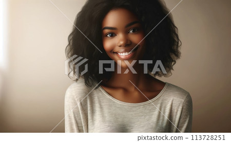 Smiling young black woman Smiling young black woman 113728251
