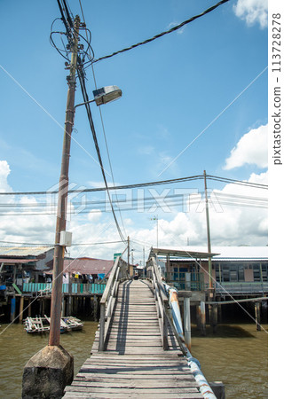 A view of Kampong Ayer, a floating village in Brunei Darussalam A view of Kampong Ayer, a floating village in Brunei Darussalam 113728278