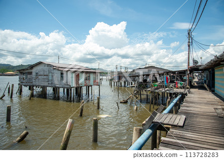 A view of Kampong Ayer, a floating village in Brunei Darussalam A view of Kampong Ayer, a floating village in Brunei Darussalam 113728283