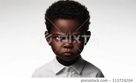 Angry black boy 113728284