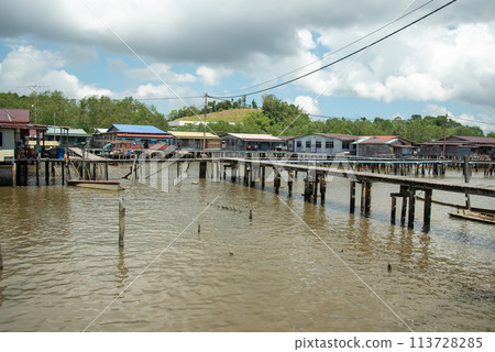 A view of Kampong Ayer, a floating village in Brunei Darussalam A view of Kampong Ayer, a floating village in Brunei Darussalam 113728285