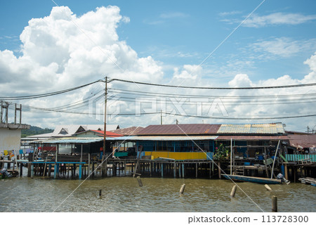 A view of Kampong Ayer, a floating village in Brunei Darussalam A view of Kampong Ayer, a floating village in Brunei Darussalam 113728300
