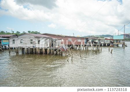 A view of Kampong Ayer, a floating village in Brunei Darussalam A view of Kampong Ayer, a floating village in Brunei Darussalam 113728318
