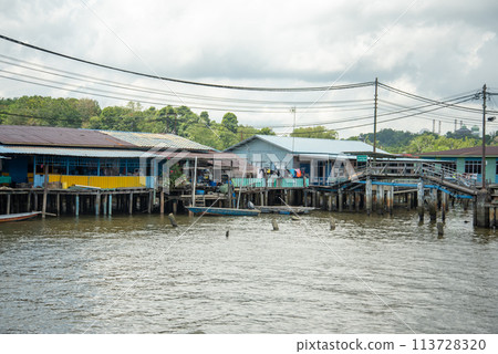 A view of Kampong Ayer, a floating village in Brunei Darussalam A view of Kampong Ayer, a floating village in Brunei Darussalam 113728320