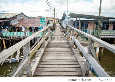 A view of Kampong Ayer, a floating village in Brunei Darussalam A view of Kampong Ayer, a floating village in Brunei Darussalam 113728328