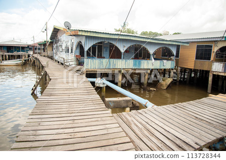 A view of Kampong Ayer, a floating village in Brunei Darussalam A view of Kampong Ayer, a floating village in Brunei Darussalam 113728344