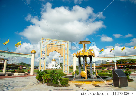 Very beautiful scenery of the Old Mosque in Brunei Darussalam Very beautiful scenery of the Old Mosque in Brunei Darussalam 113728869