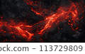 Dramatic volcanic lava eruption 113729809