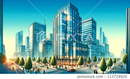 黃昏景觀，建築區面向寬闊的道路 113729920