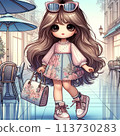 k cute long hair girl 113730283