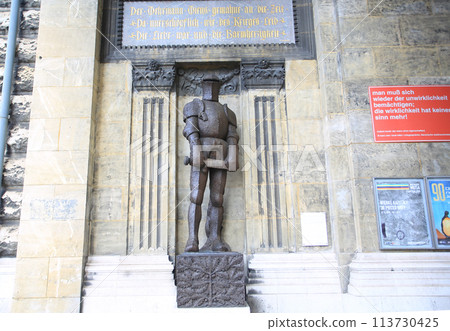statue of a knight is known as Wehrmann in Eisen, or Iron Soldier in vienna statue of a knight is known as Wehrmann in Eisen, or Iron Soldier in vienna 113730425