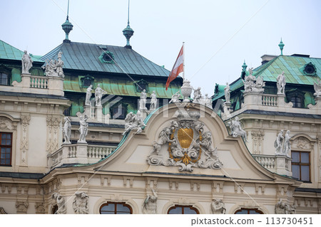 exterior of upper Belvedere. The Belvedere is a historic building complex in Vienna, Austria exterior of upper Belvedere. The Belvedere is a historic building complex in Vienna, Austria 113730451