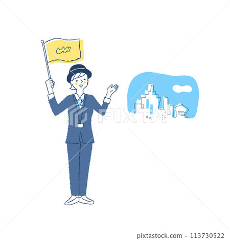 導遊女人與城市景觀 113730522