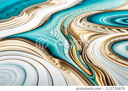 Marble abstract acrylic painting in the interior of the room. 113730876