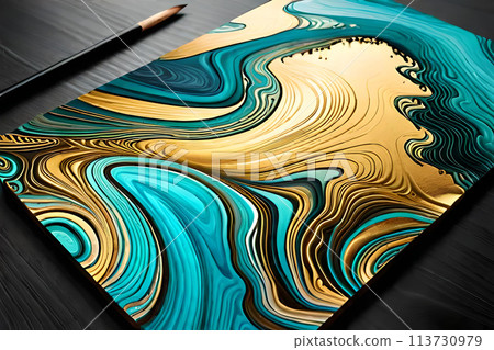 Marble abstract acrylic background. Marbling artwork texture. 113730979