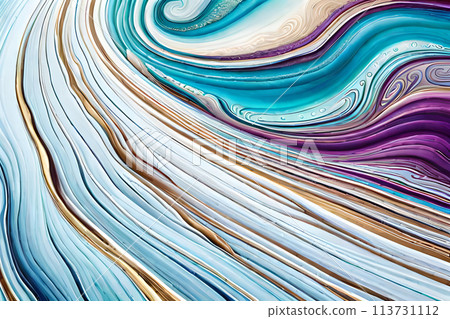 Marble abstract acrylic background. Marbling artwork texture. 113731112