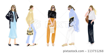 時尚風格手繪插畫 時尚風格手繪插畫 113731268