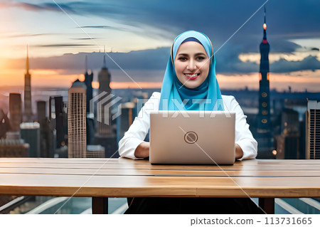Shocked surprised young arabian asian muslim woman in abaya hijab Shocked surprised young arabian asian muslim woman in abaya hijab 113731665