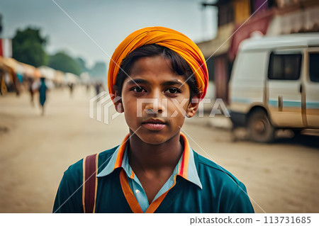Traditional Indian boy potter artist, handicraft, skill india. 113731685