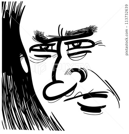 man face portrait caricature cartoon drawing illustration 113732639