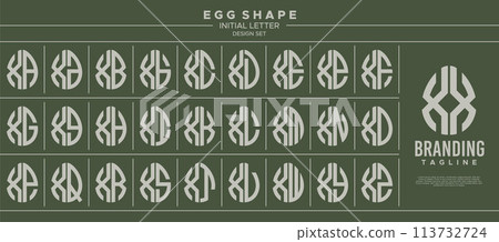 Collection of food egg shape initial letter X XX logo design 113732724