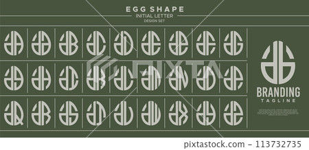 Set of food egg shape lowercase letter D DB logo design Set of food egg shape lowercase letter D DB logo design 113732735