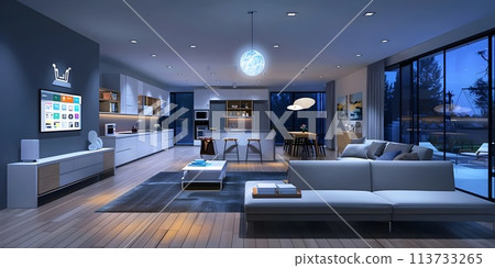 Smart Home Utilizes Modern Technology Enhancing Efficiency and Comfort 113733265