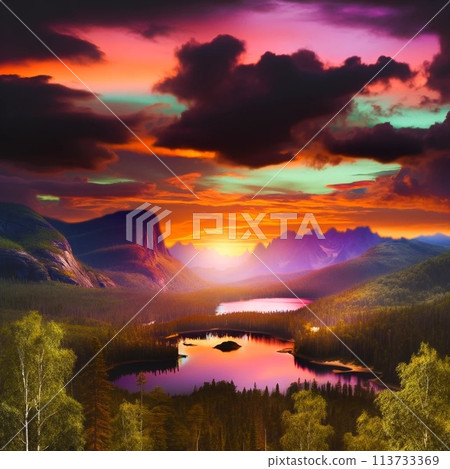 夕陽下的原野 夕陽下的原野 113733369