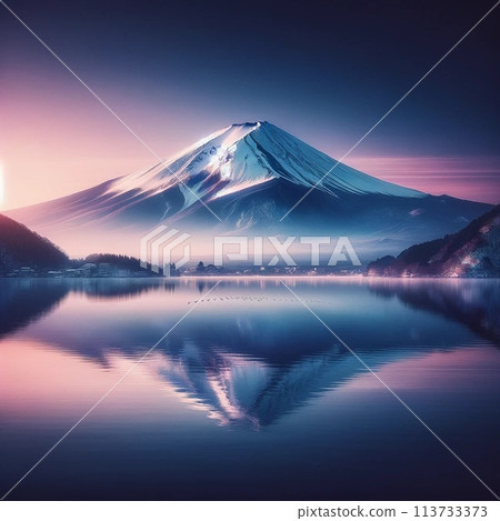 黎明時分的富士山：清醒之美的體現 113733373