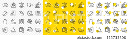 Outline Web mail, Charging time and Timer line icons pack for web with Earphones, Fitness, Face id line icon. Stop voting, Creative design, Calendar pictogram icon. Waterproof. Vector Outline Web mail, Charging time and Timer line icons pack for web with Earphones, Fitness, Face id line icon. Stop voting, Creative design, Calendar pictogram icon. Waterproof. Vector 113733808