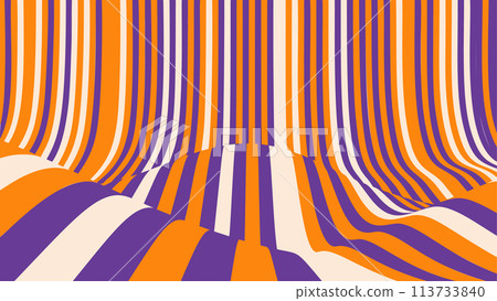 Orange and purple striped op art background Orange and purple striped op art background 113733840