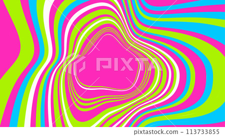 Vibrant pink center swirl on green striped background Vibrant pink center swirl on green striped background 113733855