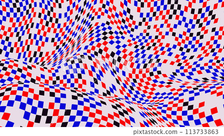 Abstract Checkerboard Pattern with Warped Effect Abstract Checkerboard Pattern with Warped Effect 113733863