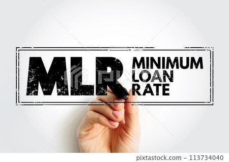 MLR - Minimum Loan Rate acronym, business concept stamp 113734040