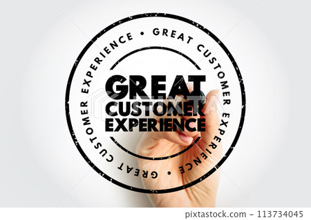 Great Customer Experience text stamp, concept background Great Customer Experience text stamp, concept background 113734045
