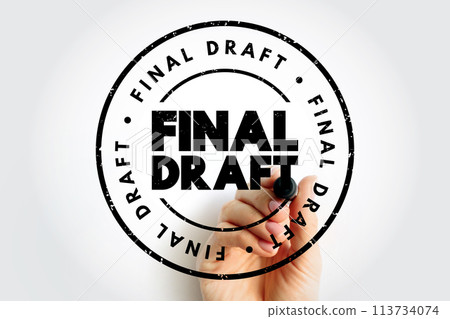 Final Draft text stamp, concept background 113734074