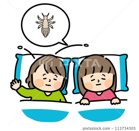 睡覺的孩子和頭蝨 113734305