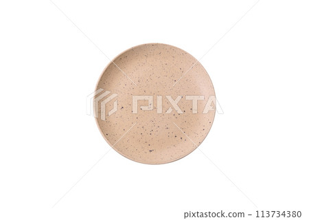 An empty plate on a gray concrete background with copy space An empty plate on a gray concrete background with copy space 113734380