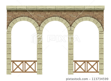 Classic antique stone biege arch 113734599