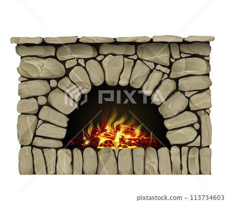 Antique stone hearth fireplace texture Antique stone hearth fireplace texture 113734603