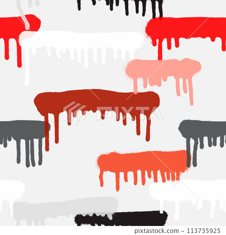 Graffiti spray paint seamless pattern. Vector illustration. 113735925