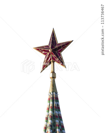 Star on the Kremlin tower Moscow isolated on white background Star on the Kremlin tower Moscow isolated on white background 113736467