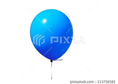 Blue happy air flying ball isolated on white background Blue happy air flying ball isolated on white background 113736583
